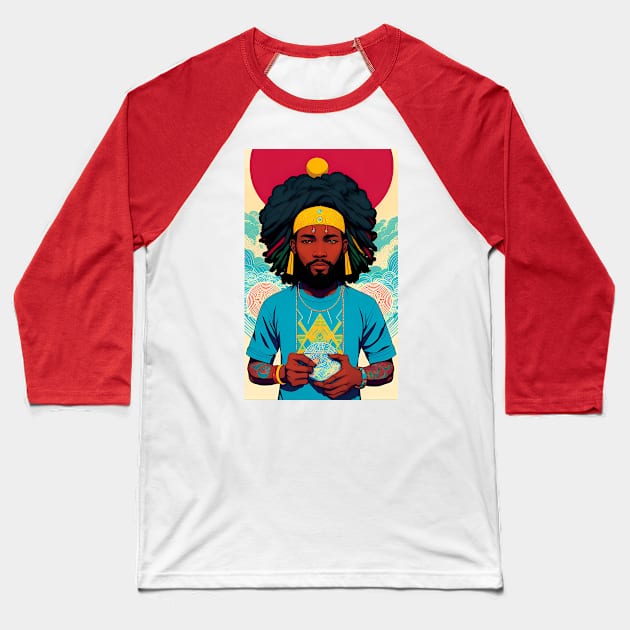 Reggae Flow Baseball T-Shirt by ArtBeatsGallery